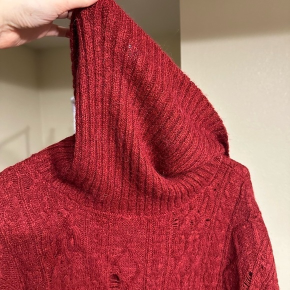 Free People Red Turtleneck Sweater Size S - Picture 4 of 7